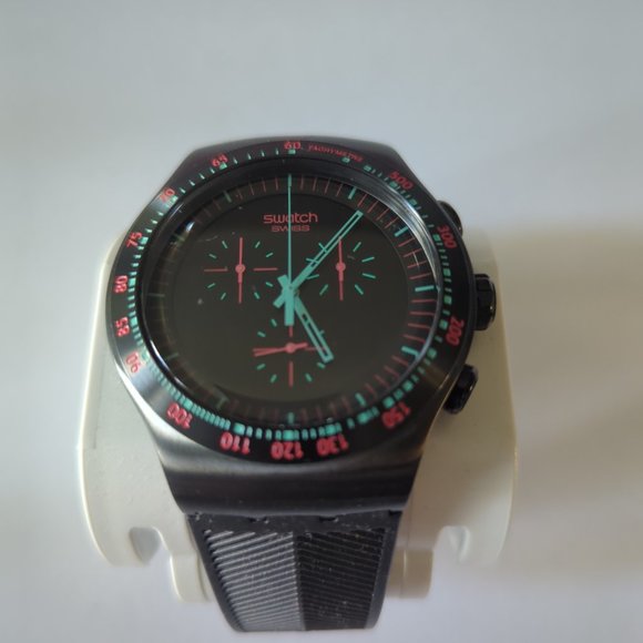 NEW Swatch Irony Mint in Dark Chronograph Men Watch YOB105 - Picture 3 of 10